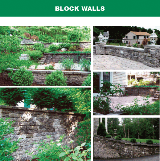 Massachusetts Block Wall construction by Perennial Landscaping