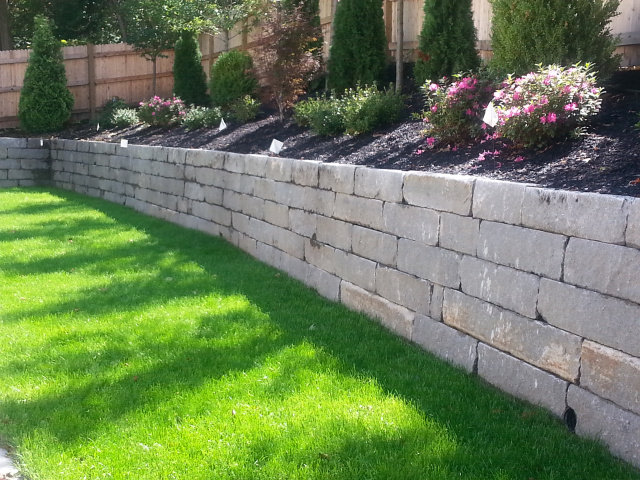 Reclaimed granite wall